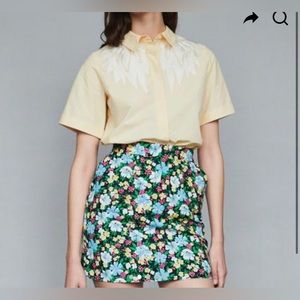 MAJE Jikael Floral-print Crepe Mini Skirt